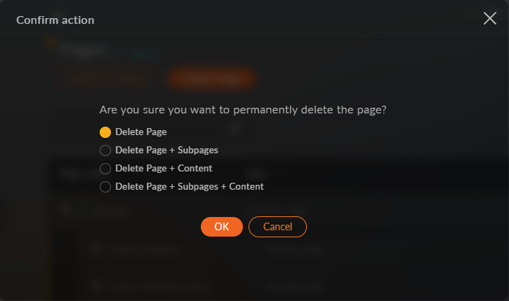 Delete modal